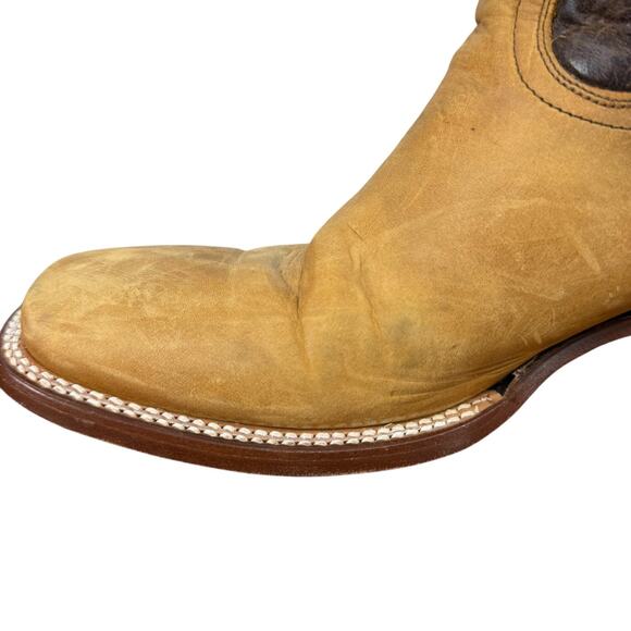 Chaparral Embroidered Womens Western Cowgirl Boots Floral Brown Square Toe sz 10 - Picture 5 of 16